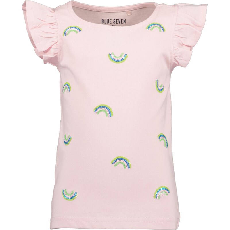 BLUE SEVEN Tričko modrá / neónovo zelená / svetloružová 67499294