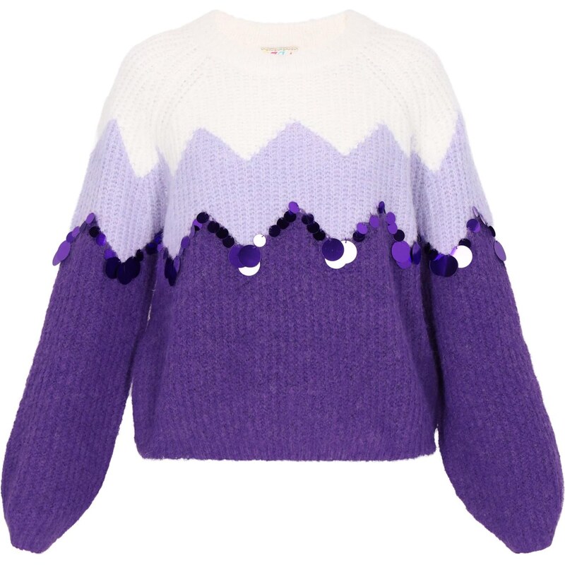 IZIA Sveter fialová / orgovánová / biela 67499314