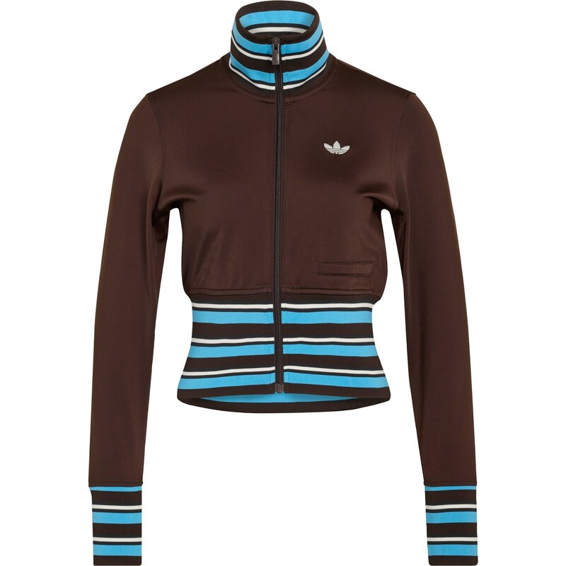 ADIDAS ORIGINALS Tepláková bunda Vintage azúrová / tmavohnedá / biela 67499345