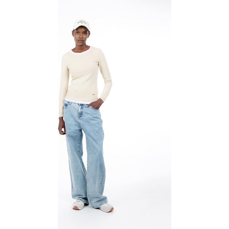 Influencer Sveter svetlobéžová 67499357