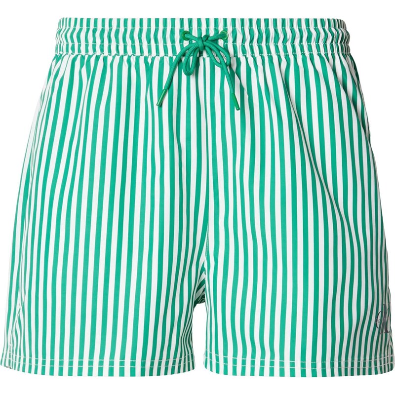 Calvin Klein Swimwear Plavecké šortky zelená / biela 67499500