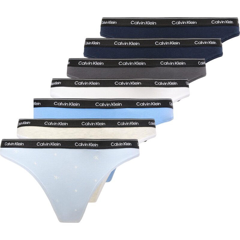 Calvin Klein Underwear Tangá krémová / svetlomodrá / tmavosivá / biela 67499505