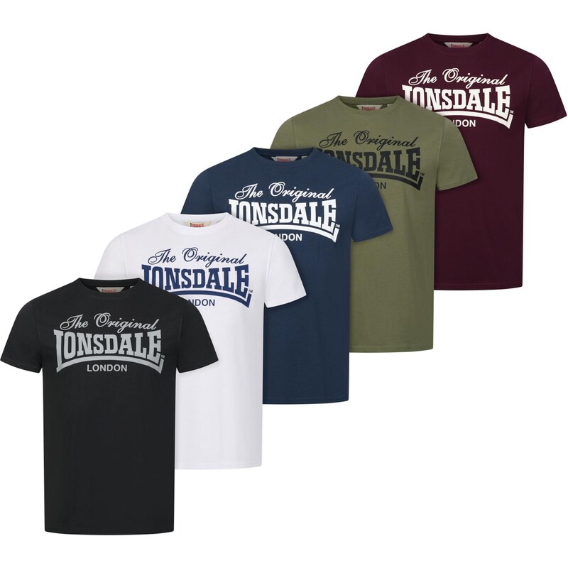 LONSDALE Tričko Fittonhill zafírová / olivová / cyklaménová / čierna / 67499551