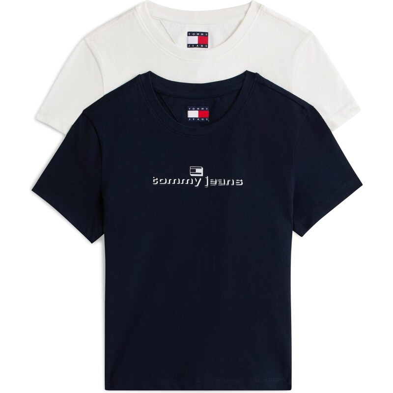 Tommy Jeans Tričko Ess tmavomodrá / biela 67499614