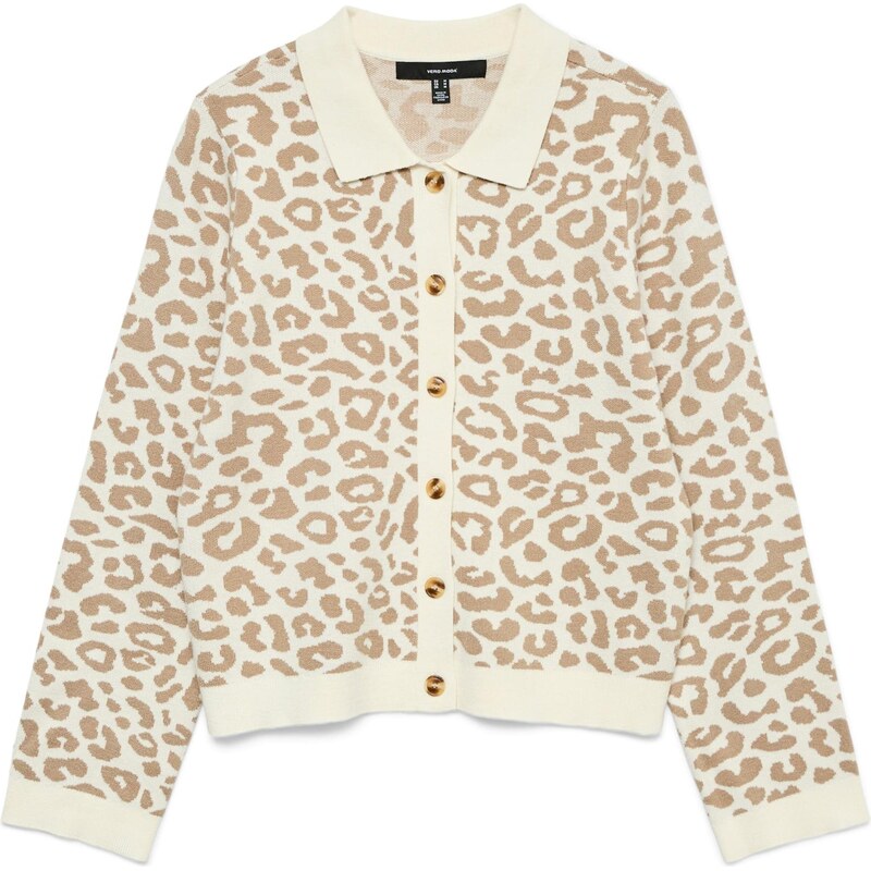 VERO MODA Kardigán VMRiley farba ťavej srsti / biela 67499679