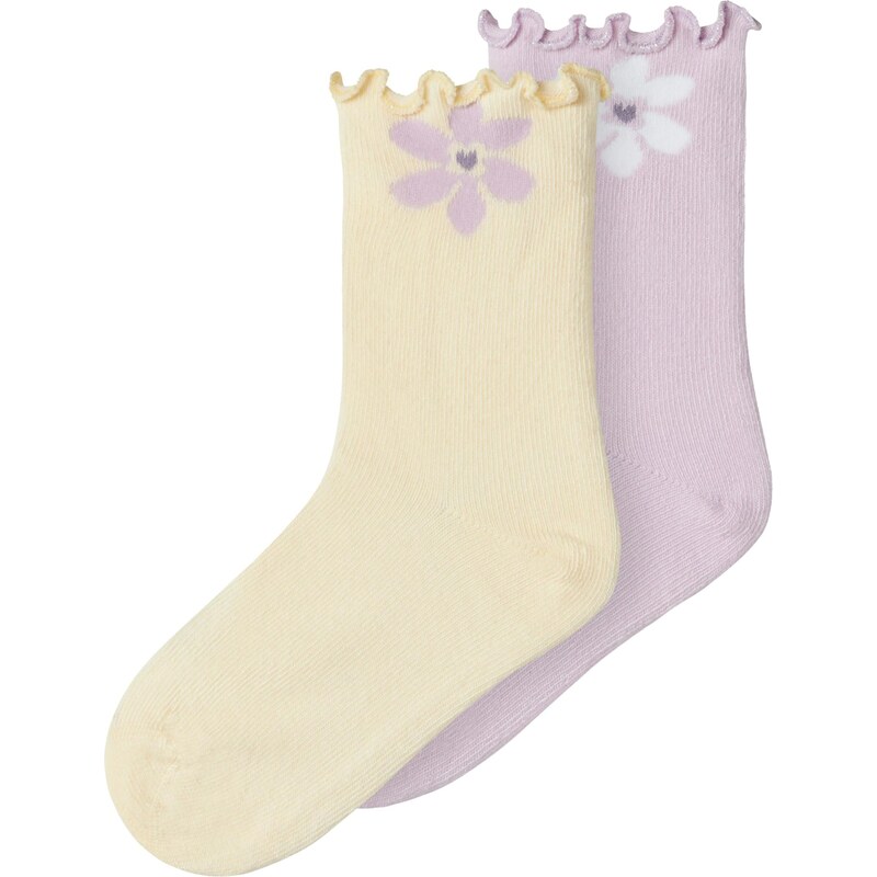 NAME IT Ponožky NMFDORITTI svetložltá / levanduľová / biela 67499737