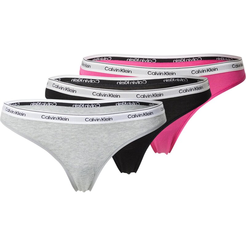 Calvin Klein Underwear Tangá sivá melírovaná / neónovo fialová / 67499858