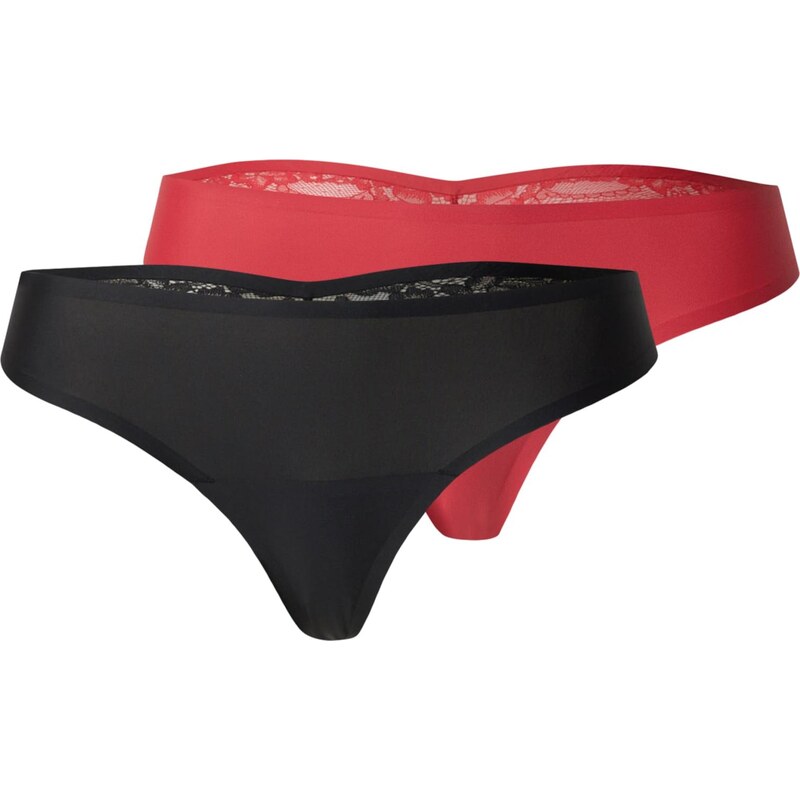 Hunkemöller Tangá červená / čierna 67499859