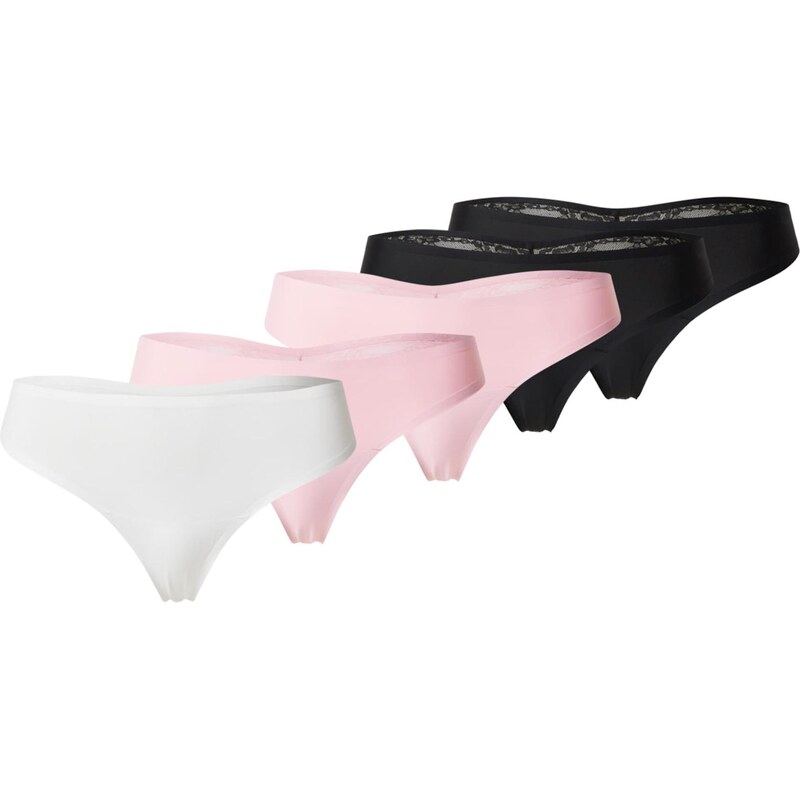 Hunkemöller Tangá svetloružová / čierna / biela 67499886