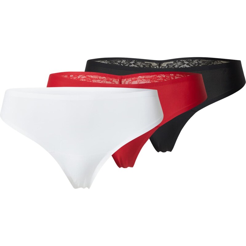 Hunkemöller Tangá jasne červená / čierna / biela 67499927