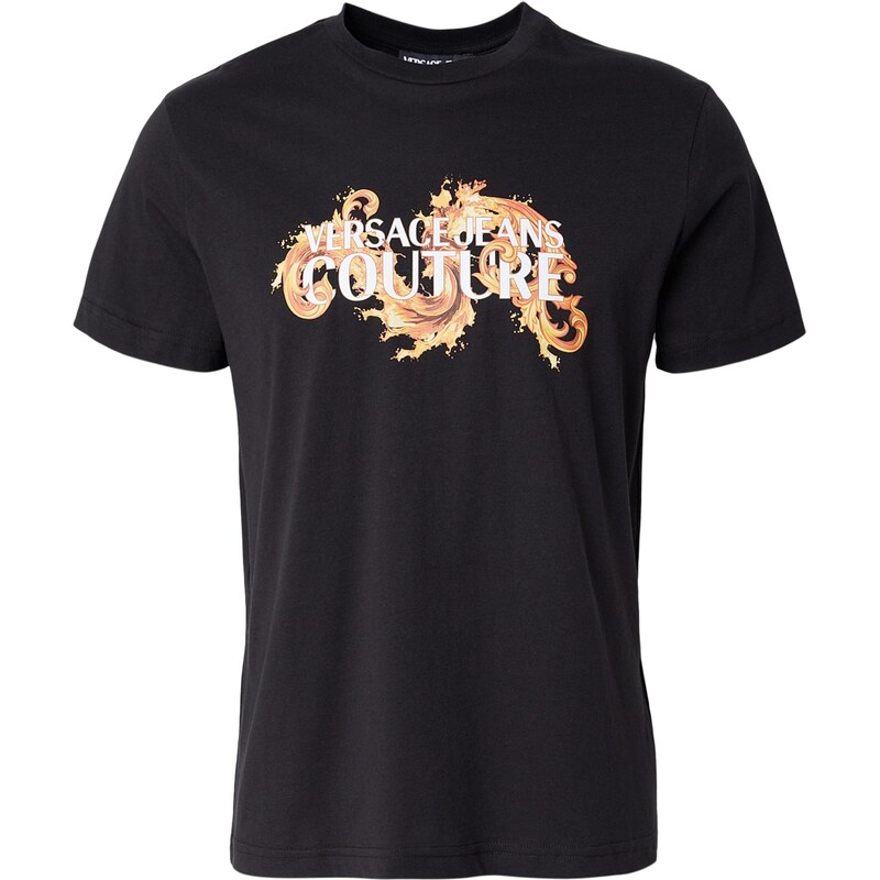 Versace Jeans Couture Tričko hnedá / zlatá žltá / čierna / biela 67499953