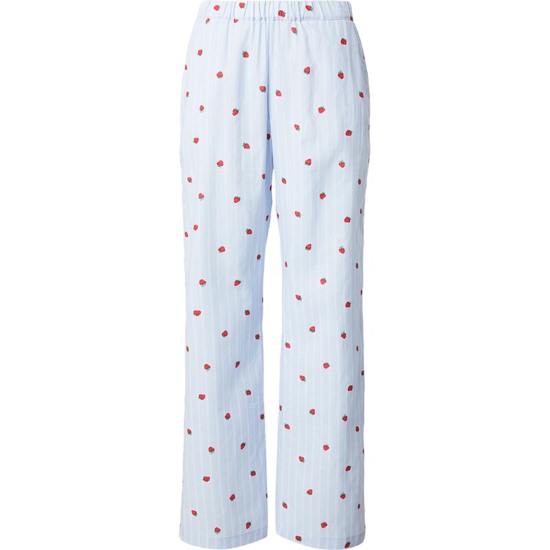 Lindex Pyžamové nohavice svetlomodrá / zelená / červená / biela 67499967
