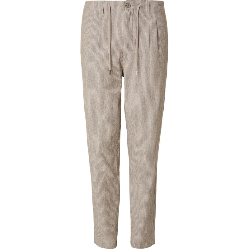 Only & Sons Plisované nohavice ONSLEO svetlohnedá / biela 67500084