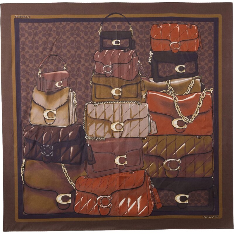 COACH Šál hnedá / farba lesného ovocia / púdrová / hrdzavo červená 67500092