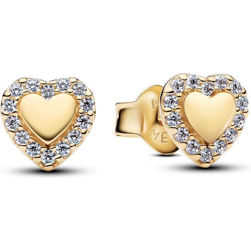Pandora Pozlátené náušnice so zirkónmi Srdce Timeless 264363C01 67500204