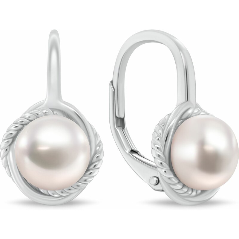 Brilio Silver Visiace strieborné náušnice s riečnymi perlami EA1249W 67500207