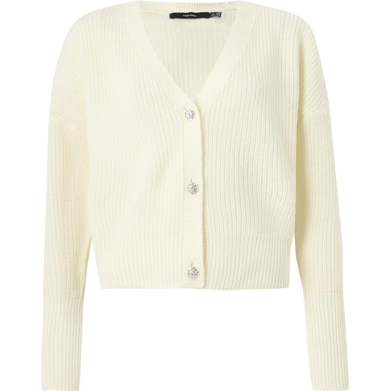 VERO MODA Kardigán VMLealight biela ako vlna 67519682