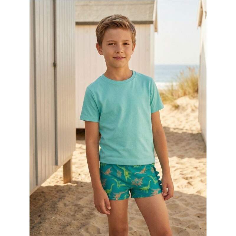 Sinsay - Plavky s dinosaurami s 3D prvkami - tyrkysová 67494664