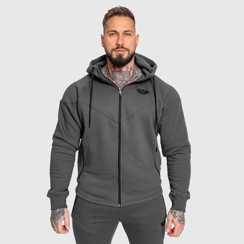 Fitness mikina so zipsom Iron Aesthetics ROUND, sivá 24553818