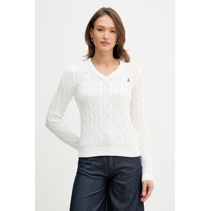 Bavlnený sveter U.S. Polo Assn. V-NECK CABLE 67504429