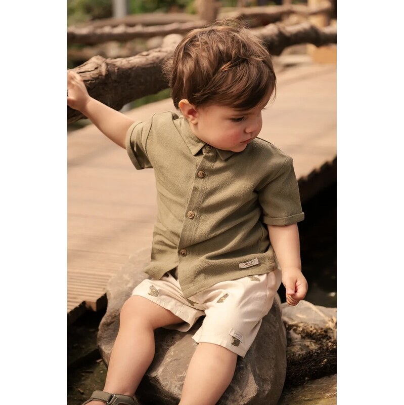 Detská košeľa s prímesou ľanu Donsje Brammie Shirt 67504648