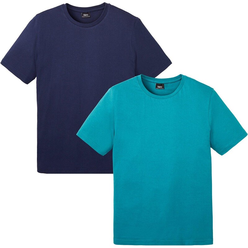 bonprix Tričko (2 ks) z čistej bavlny, farba modrá 49696781