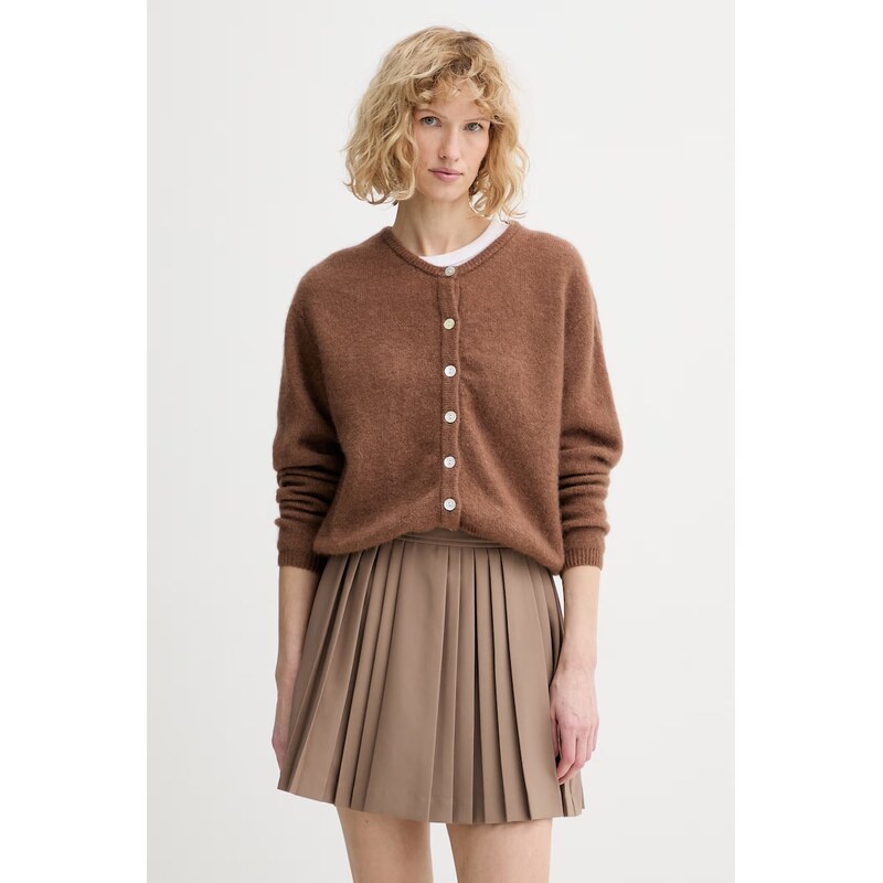 Kardigán s prímesou vlny American Vintage GILET ML COL ROND 67404853