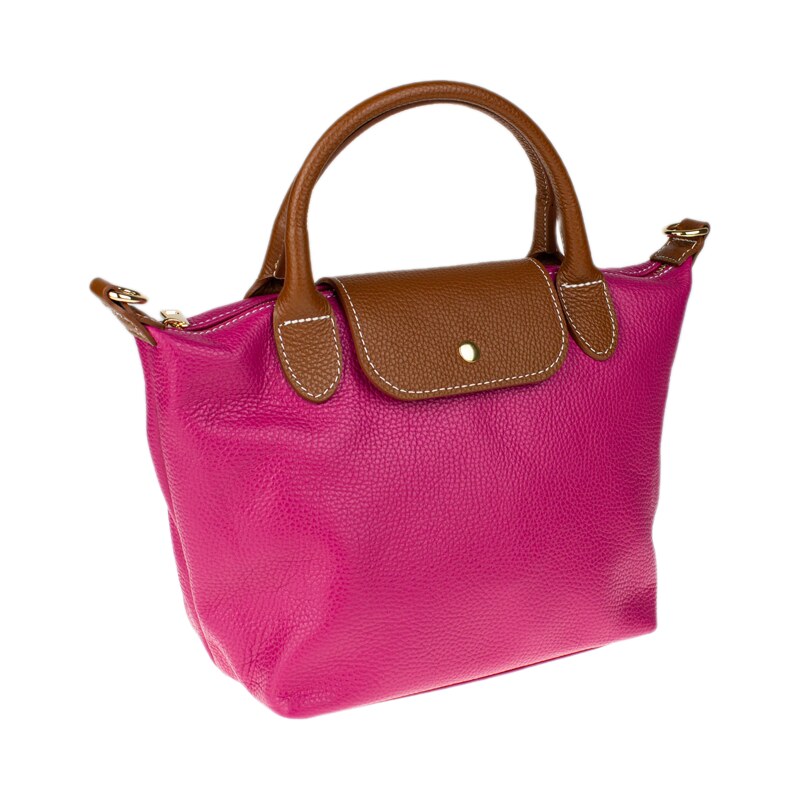 Ružová kožená talianska crossbody kabelka Fiorella Fuxia NovaKabelka 67504637