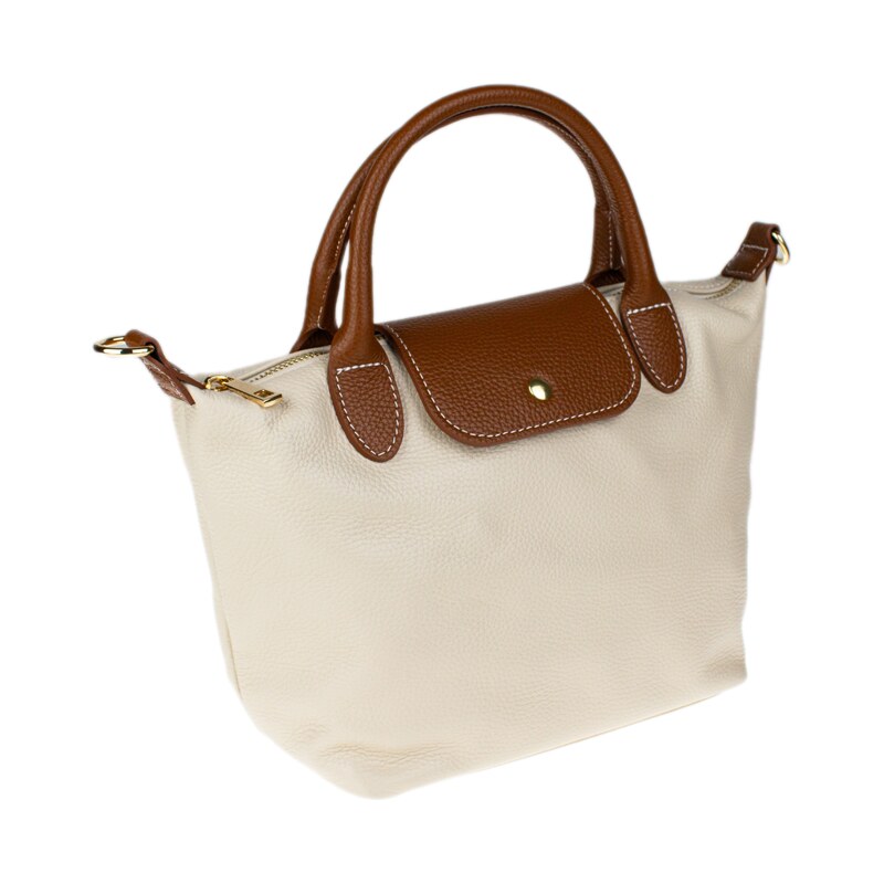 Béžová kožená talianska crossbody kabelka Fiorella Beige NovaKabelka 67504639