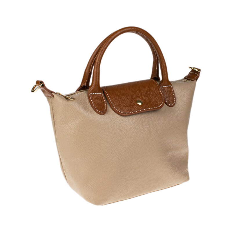 Béžová kožená talianska crossbody kabelka Fiorella Cappuccino 67504640