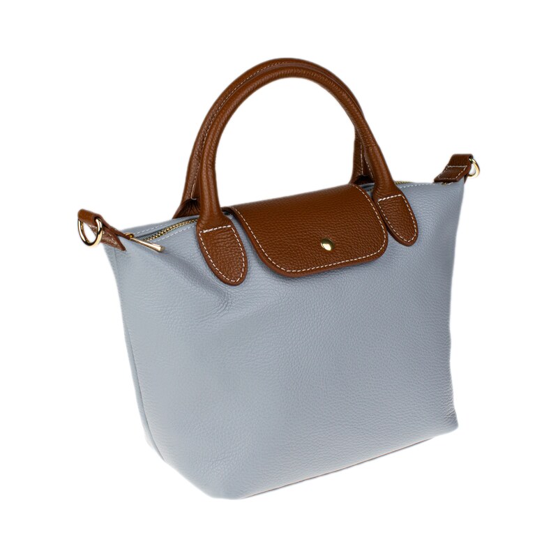 Modrá kožená talianska crossbody kabelka Fiorella Celeste NovaKabelka 67504641