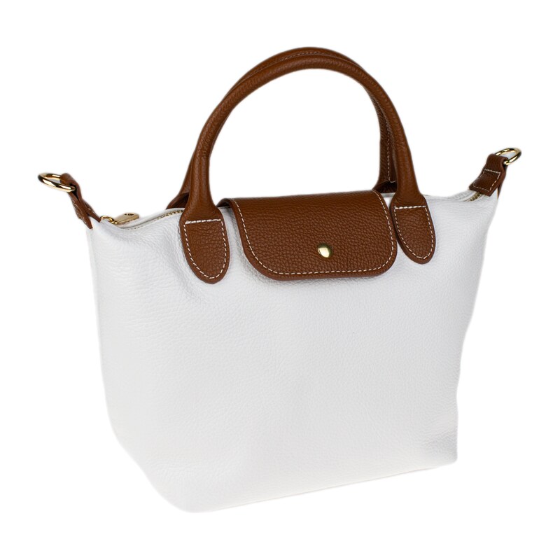 Biela kožená talianska crossbody kabelka Fiorella Bianca NovaKabelka 67505484