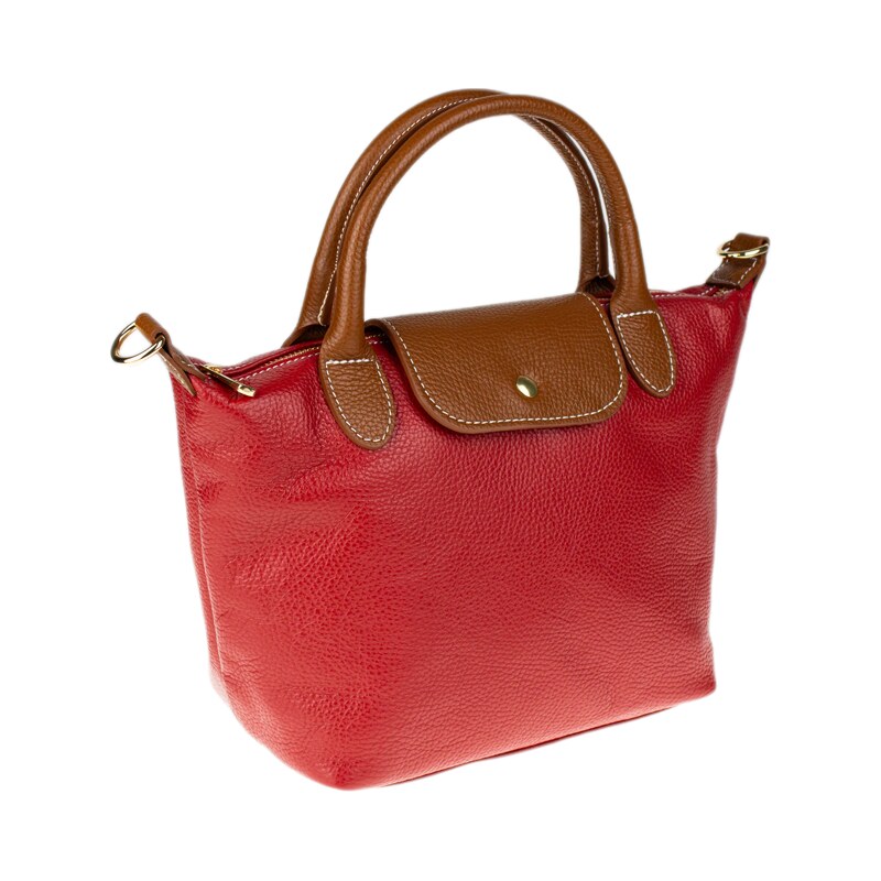 Červená kožená talianska crossbody kabelka Fiorella Rossa NovaKabelka 67505487