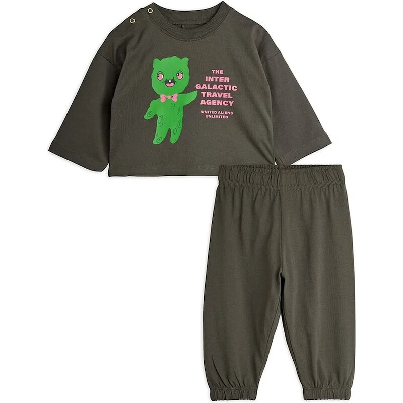 Bavlnená tepláková súprava pre bábätká Mini Rodini Alien travel 67379051