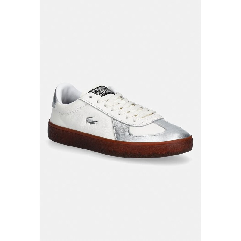 Kožené tenisky Lacoste Baseshot Pro Sneakers Silver & Gold Pack 67340100