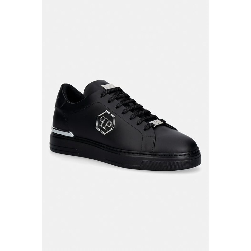 Kožené tenisky Philipp Plein Leather Lo-Top Hexagon 67473456