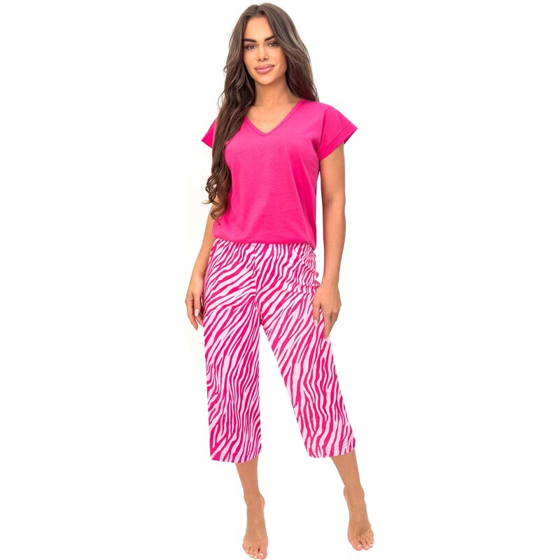 Donna dámské 3/4 pyžamo Zebra - bavlna 67500133