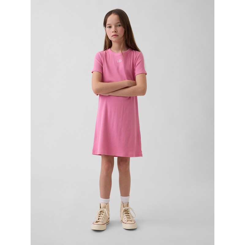 GAP dievčenské rebrované šaty s logom 67644922