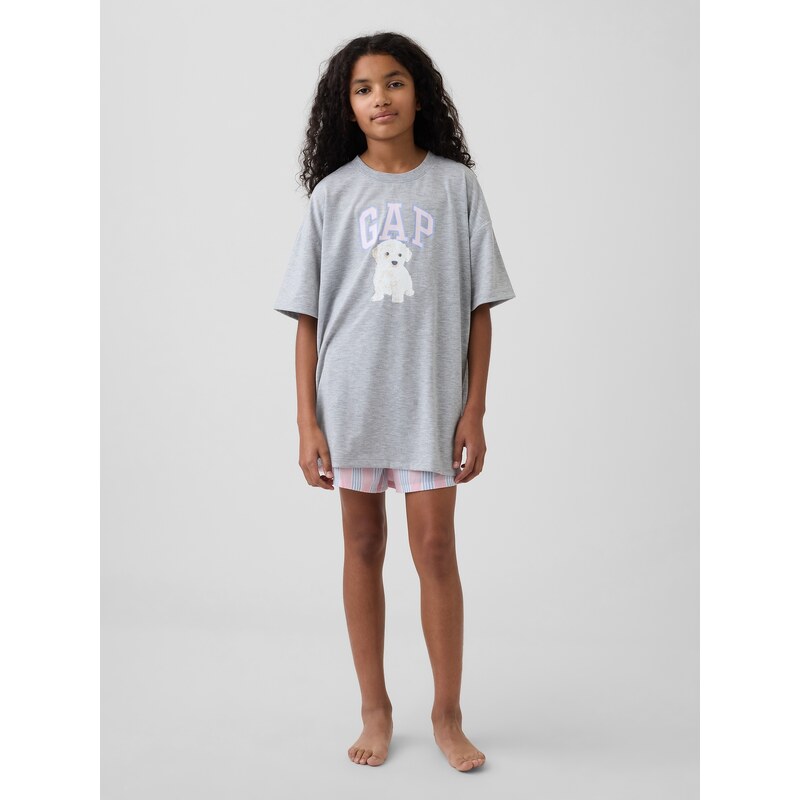 GAP dievčenské oversize pyžamové tričko s logom 67636053