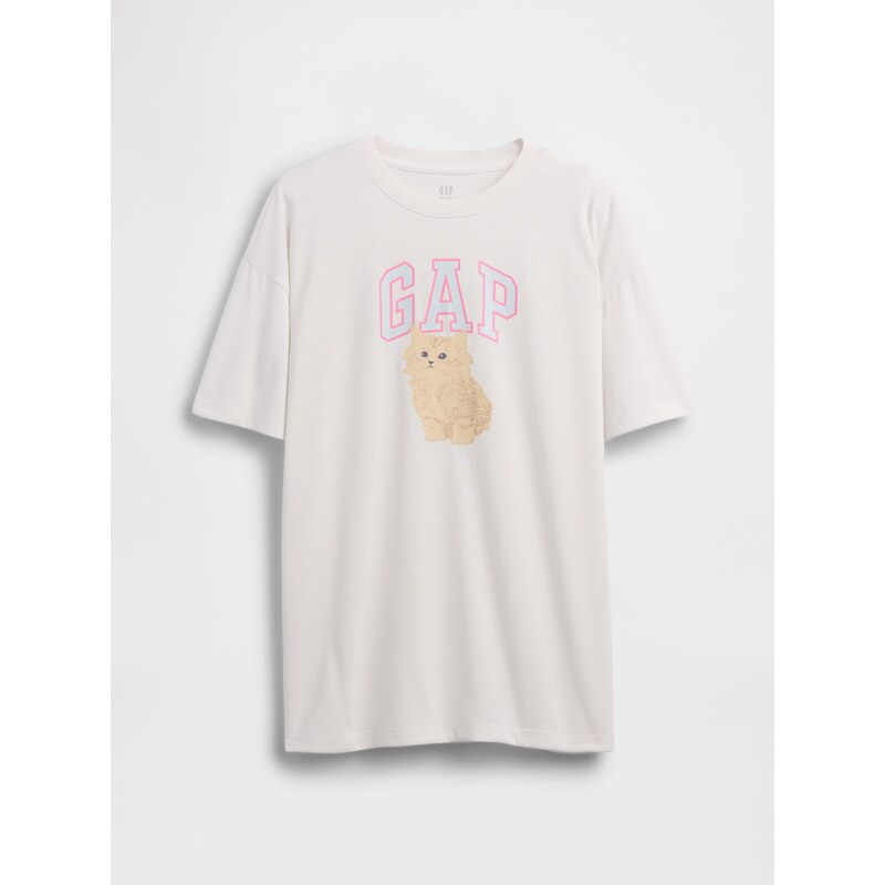 GAP Kids Oversize Pajama T-Shirt with Logo - Girls 67644941