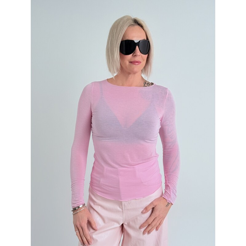 Voga Móda Ružové tričko s kašmírom CASH 67510944