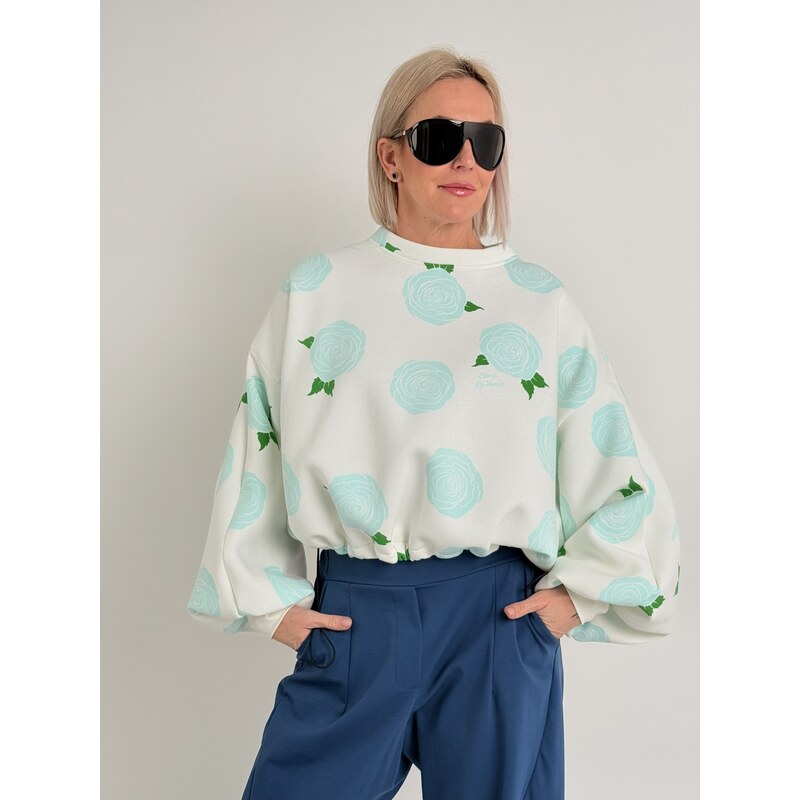 VELSATINO Krémová mikina LABEL 67510945