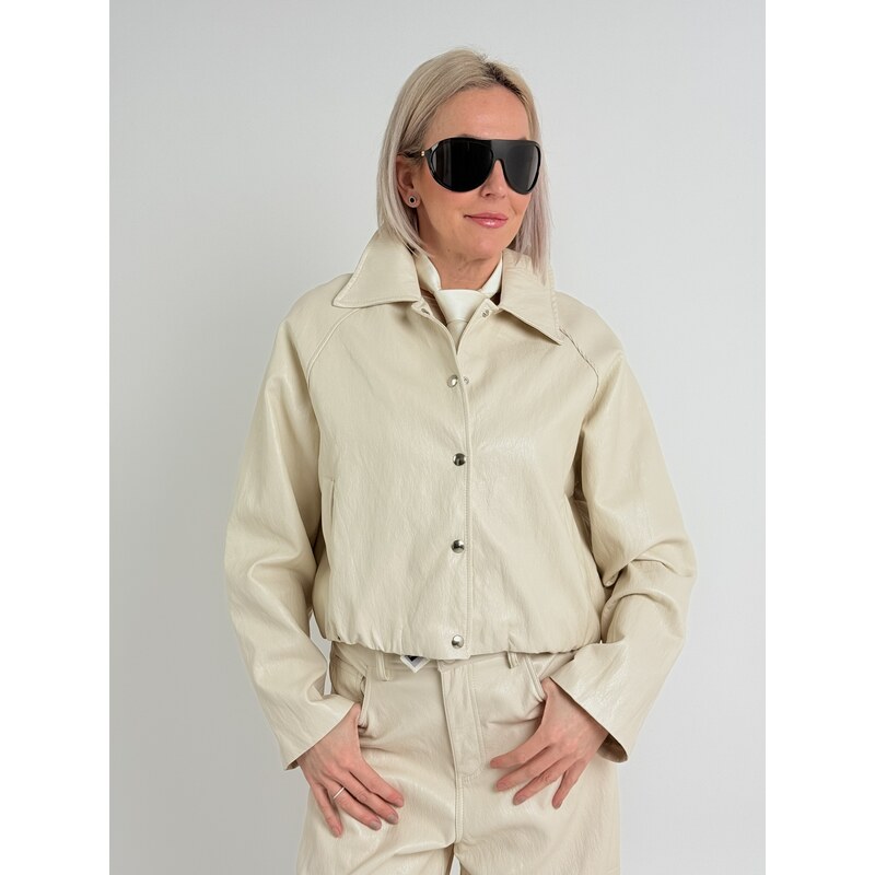 Voga Móda Latte koženková bunda VINTAGE 67510981