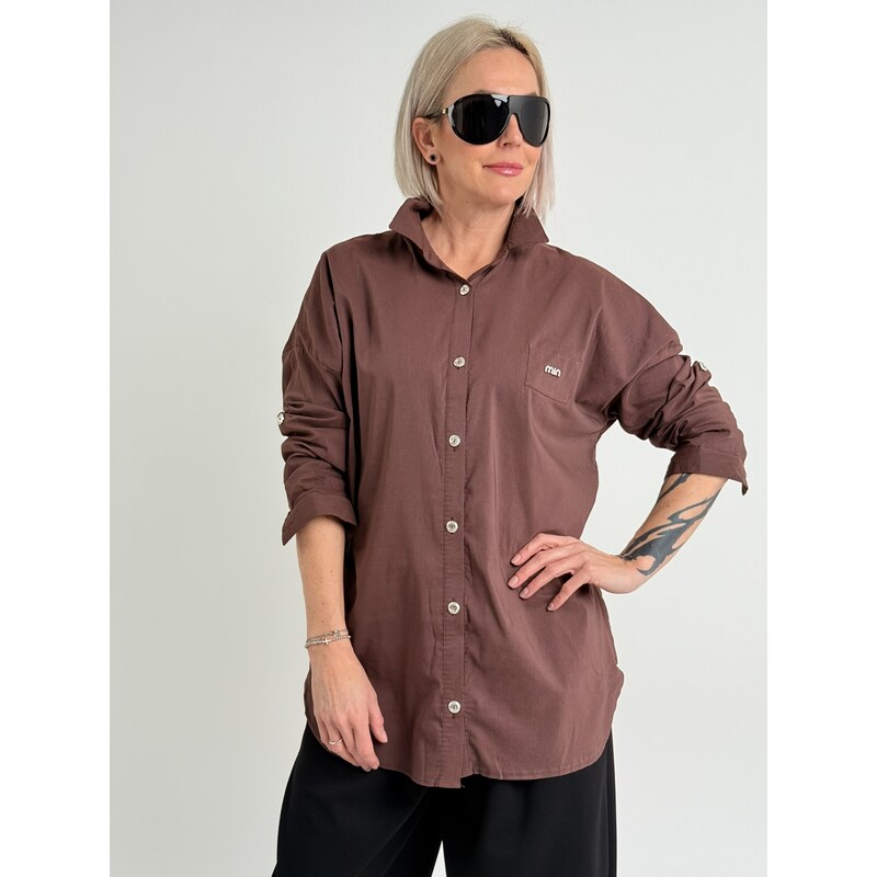 Voga Móda Hnedá košeľa COMING 67510973
