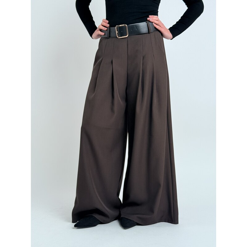 Voga Móda Khaki nohavice so širokými nohavicami MAX 67510977