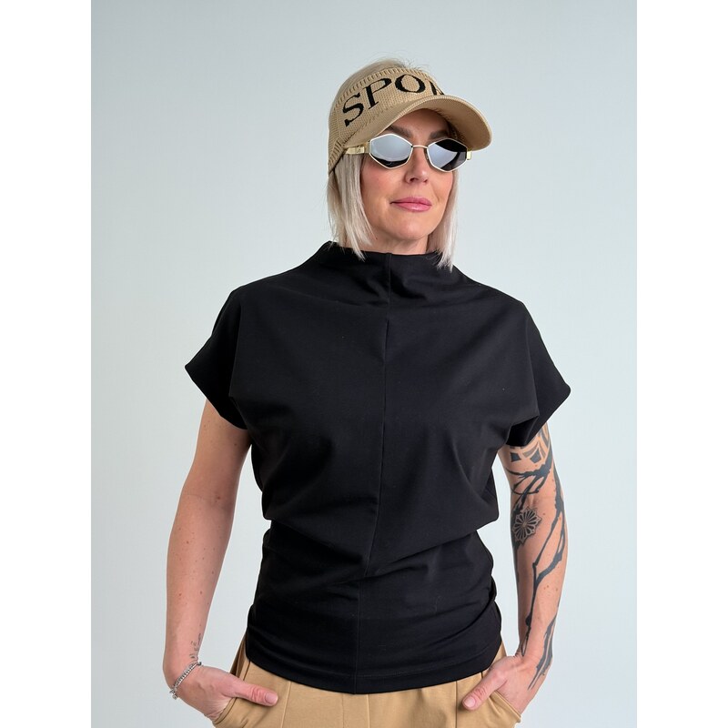 Voga Móda Čierne tričko ZORA 67510970