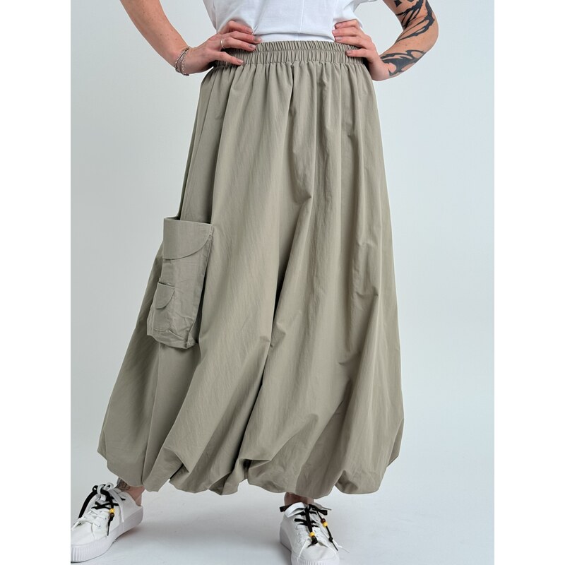 Voga Móda Olivová sukňa RUBBE 67510984