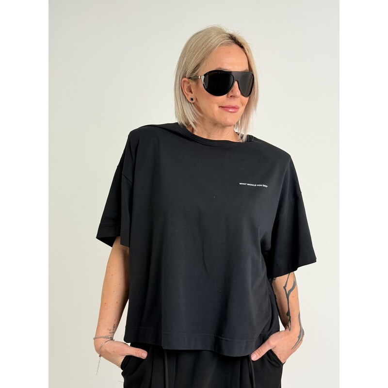 Voga Móda Čierne tričko PIECES 67511020