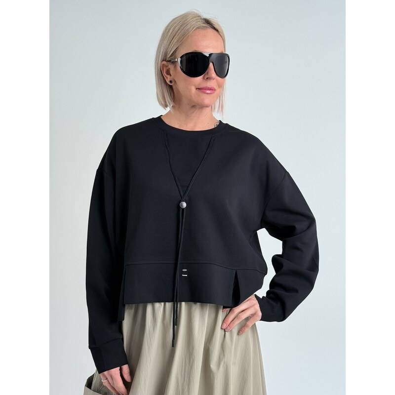 Voga Móda Čierna mikina FENIX 2066 67511011