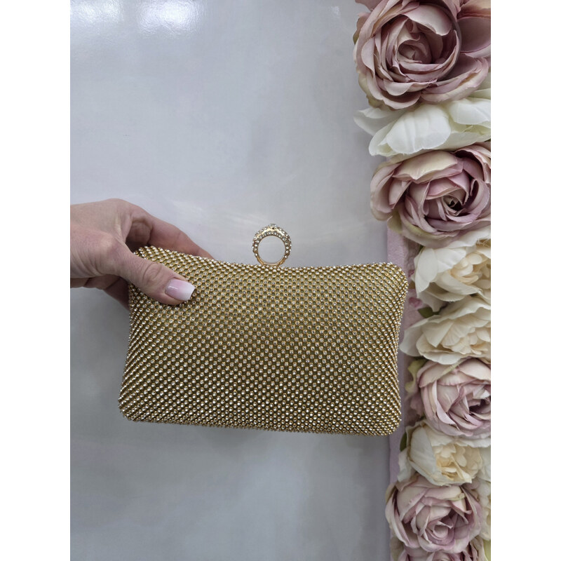 Katrins Fashion Zlatá štrasová spoločenská kabelka 67510858